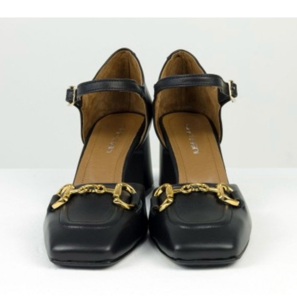 Leather black shoes on low heel, height quality, handmade by Ukranian designers - Picture 8 of 14